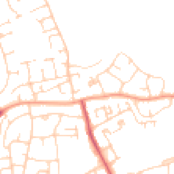 Daytime road noise heatmap for PO9 5ED
