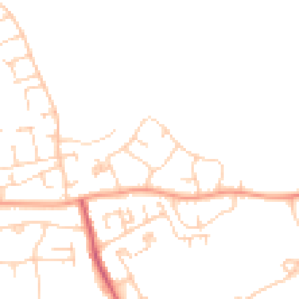 Daytime road noise heatmap for PO9 5EG
