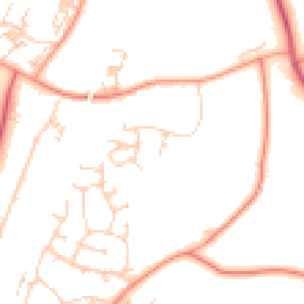 Daytime road noise heatmap for PO9 5FJ