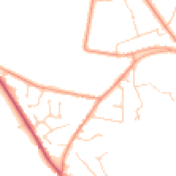 Daytime road noise heatmap for PO9 6AX