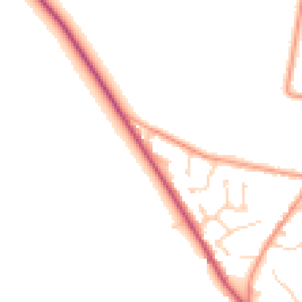 Daytime road noise heatmap for PO9 6AY