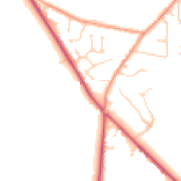 Daytime road noise heatmap for PO9 6BA