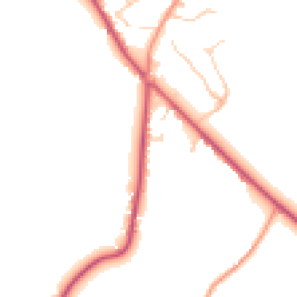 Daytime road noise heatmap for PO9 6BE