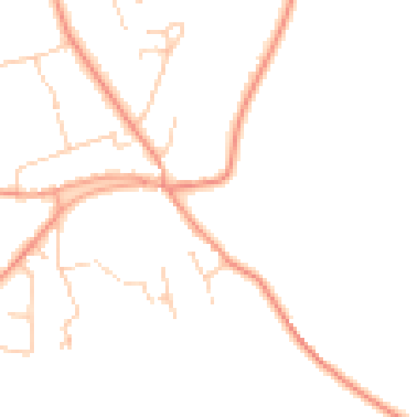Daytime road noise heatmap for PO9 6DD