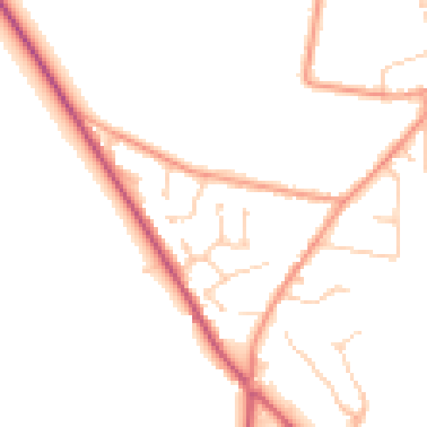 Daytime road noise heatmap for PO9 6HG