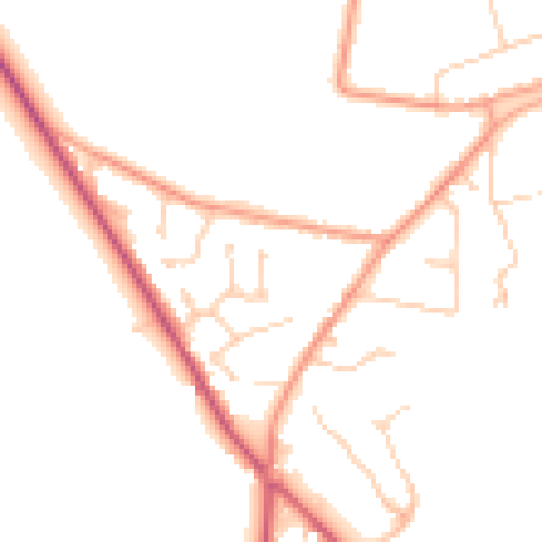 Daytime road noise heatmap for PO9 6HQ