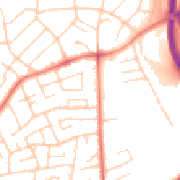 Daytime road noise heatmap for PR1 0AA