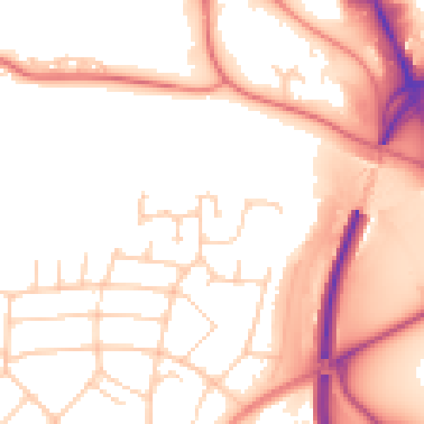 Daytime road noise heatmap for PR1 0BQ