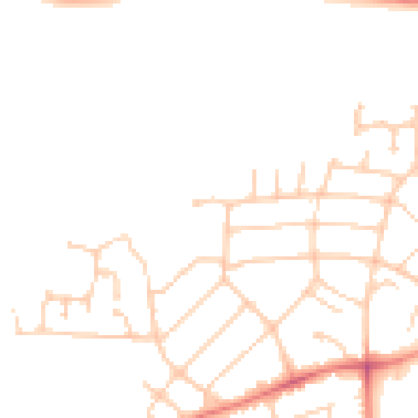 Daytime road noise heatmap for PR1 0EH