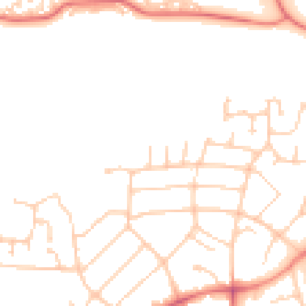 Daytime road noise heatmap for PR1 0EJ