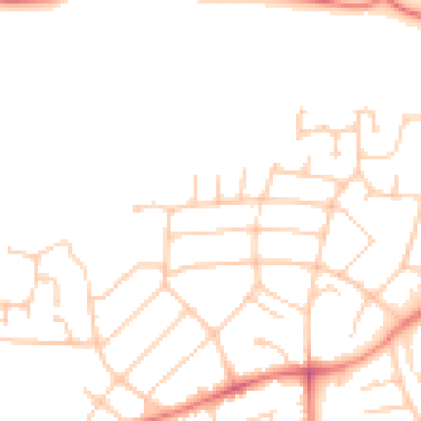 Daytime road noise heatmap for PR1 0EL