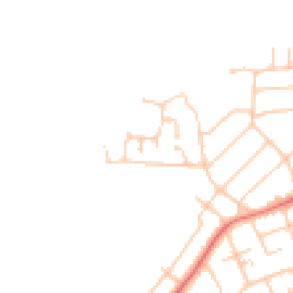 Daytime road noise heatmap for PR1 0HS