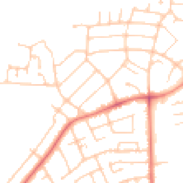 Daytime road noise heatmap for PR1 0HY