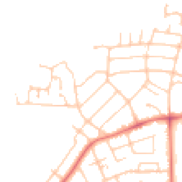 Daytime road noise heatmap for PR1 0JA