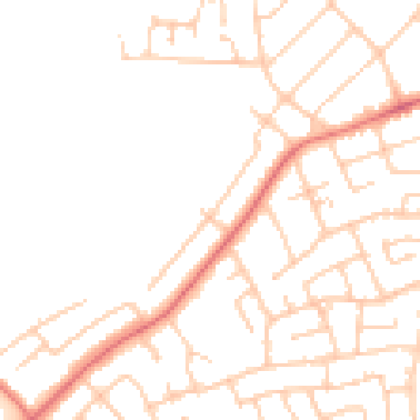 Daytime road noise heatmap for PR1 0JN