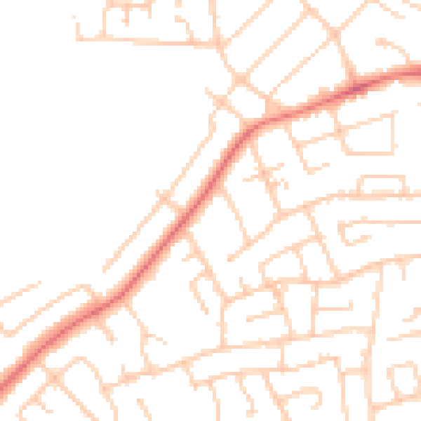 Daytime road noise heatmap for PR1 0QH