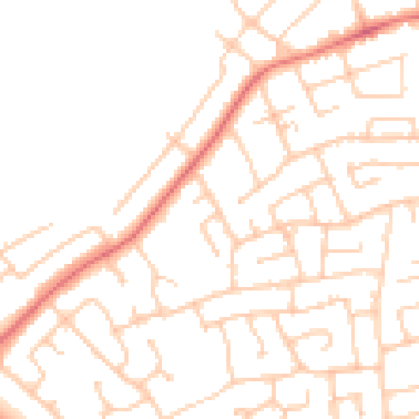 Daytime road noise heatmap for PR1 0QT