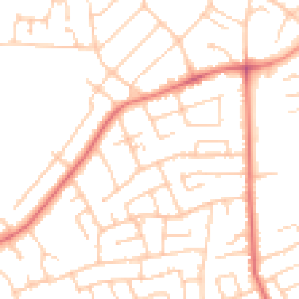 Daytime road noise heatmap for PR1 0RG