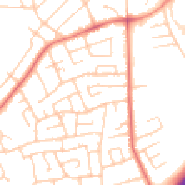 Daytime road noise heatmap for PR1 0SX