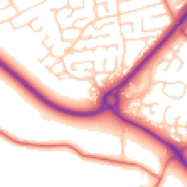 Daytime road noise heatmap for PR1 0UQ