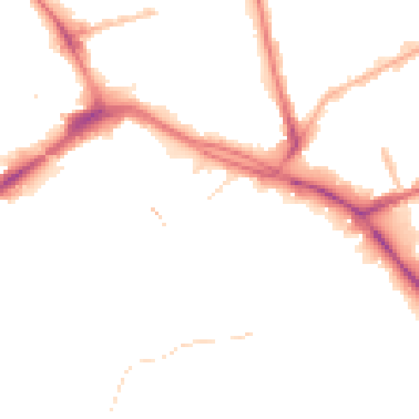 Night-time road noise heatmap for PR1 1DY