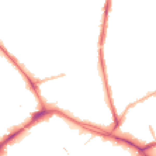 Night-time road noise heatmap for PR1 1QU