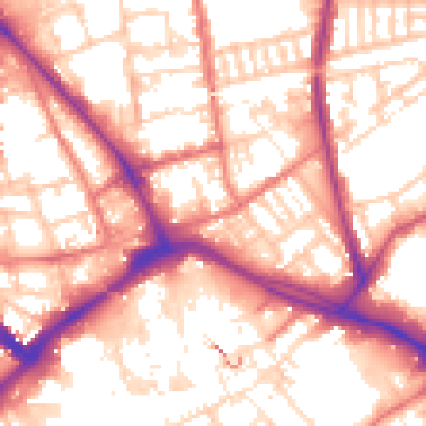 Daytime road noise heatmap for PR1 1TR