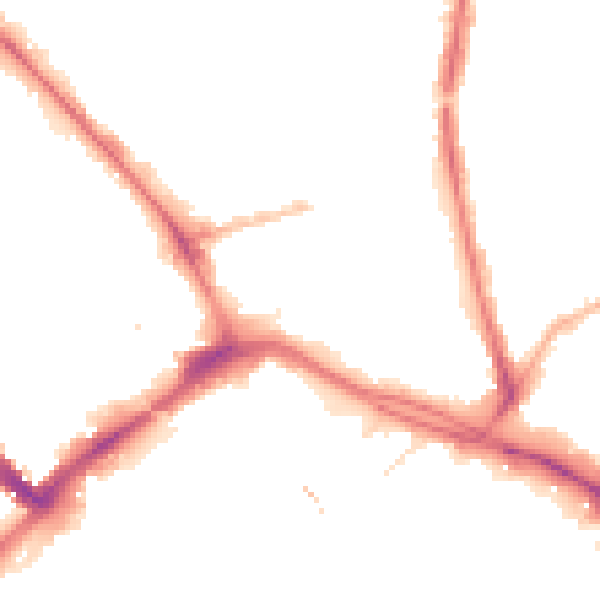 Night-time road noise heatmap for PR1 1TR