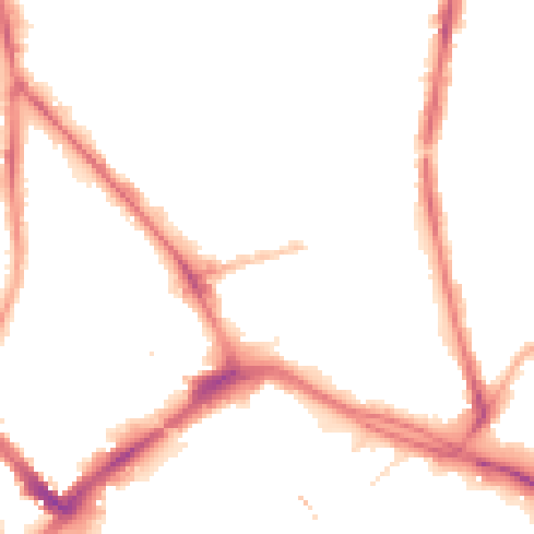 Night-time road noise heatmap for PR1 1TW