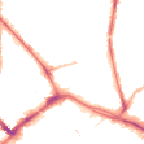 Night-time road noise heatmap for PR1 1UB