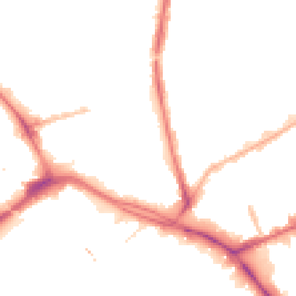 Night-time road noise heatmap for PR1 1UN