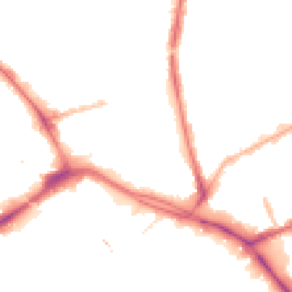 Night-time road noise heatmap for PR1 1UR