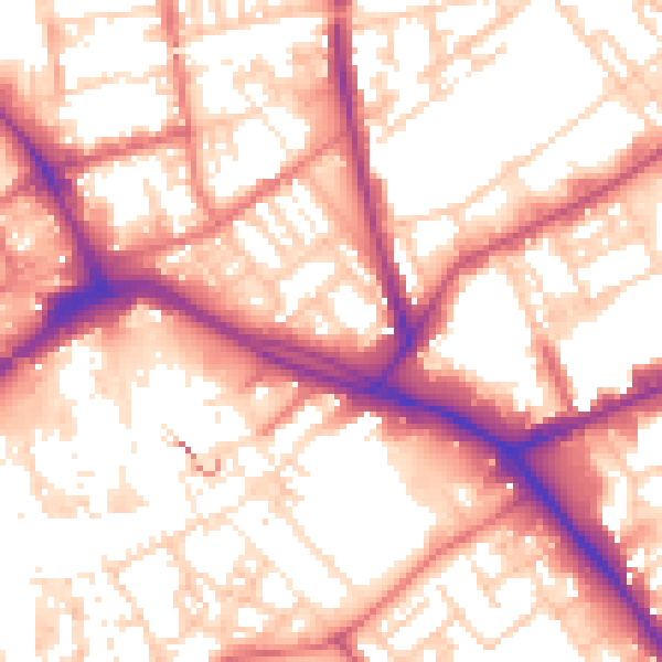 Daytime road noise heatmap for PR1 1UX