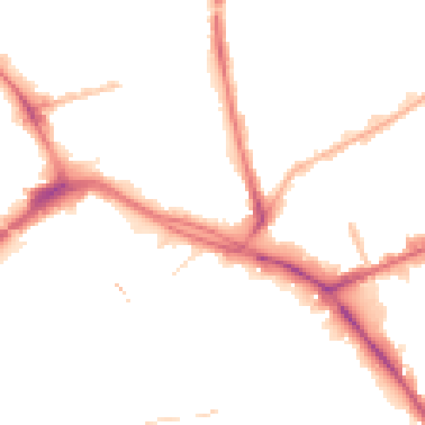 Night-time road noise heatmap for PR1 1UX