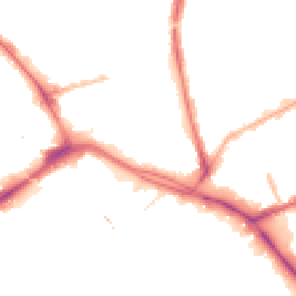 Night-time road noise heatmap for PR1 1XA