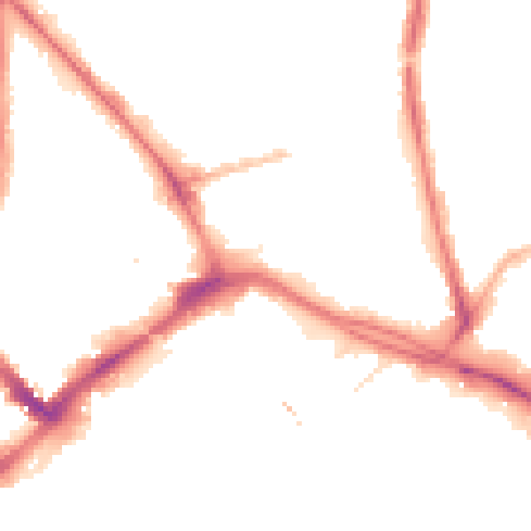 Night-time road noise heatmap for PR1 1XD