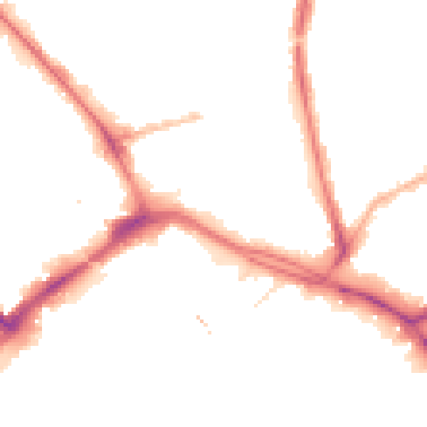 Night-time road noise heatmap for PR1 1XE