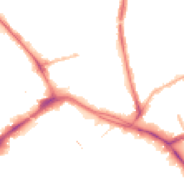 Night-time road noise heatmap for PR1 1XG