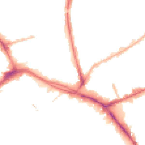 Night-time road noise heatmap for PR1 1XP