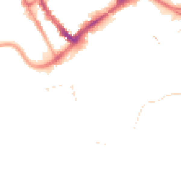 Night-time road noise heatmap for PR1 2AL