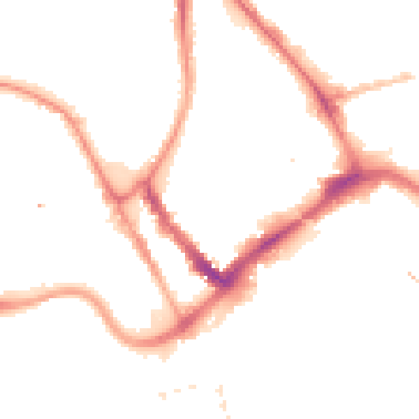 Night-time road noise heatmap for PR1 2HA