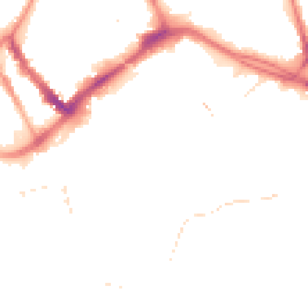 Night-time road noise heatmap for PR1 2QY