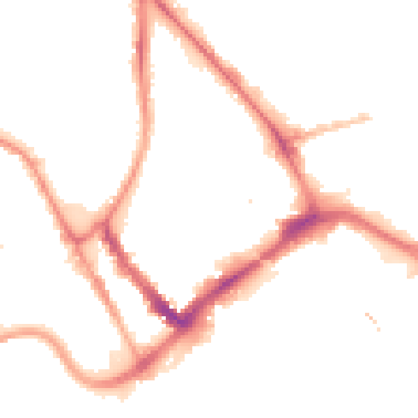 Night-time road noise heatmap for PR1 2RA