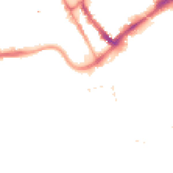 Night-time road noise heatmap for PR1 2RF