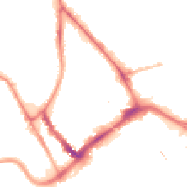 Night-time road noise heatmap for PR1 2RX