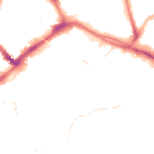 Night-time road noise heatmap for PR1 3BA