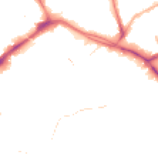 Night-time road noise heatmap for PR1 3BT