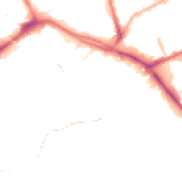 Night-time road noise heatmap for PR1 3BW
