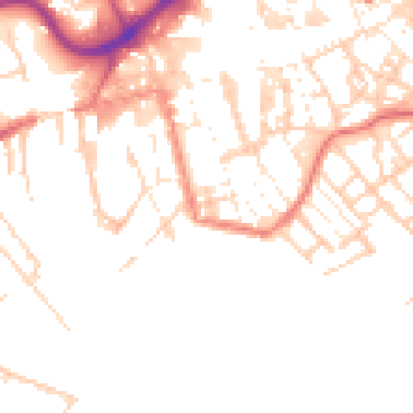 Daytime road noise heatmap for PR1 3JL