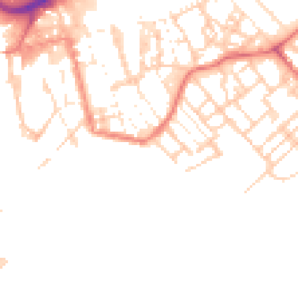 Daytime road noise heatmap for PR1 3LY